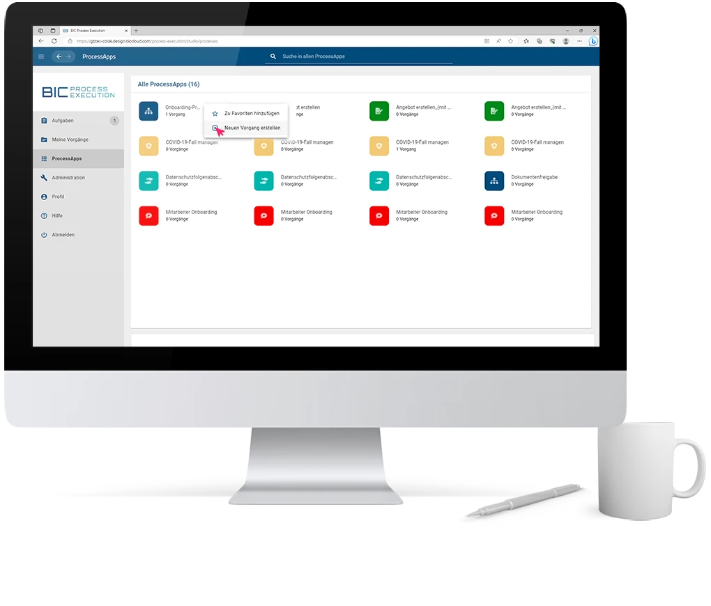 Neuer Vorgang in BIC Process Execution